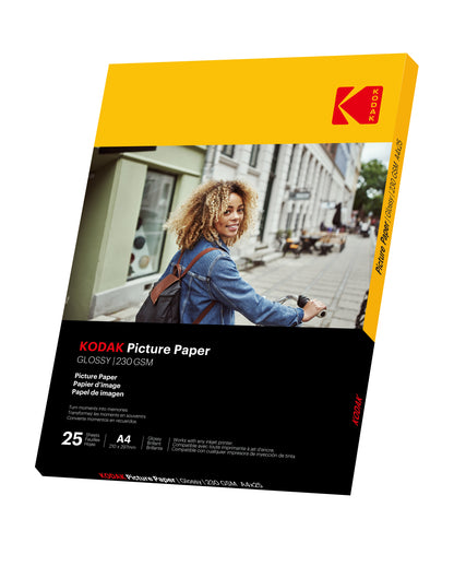 Kodak Picture Paper  Glossy  230 gsm  A4 Size x 25 Sheets