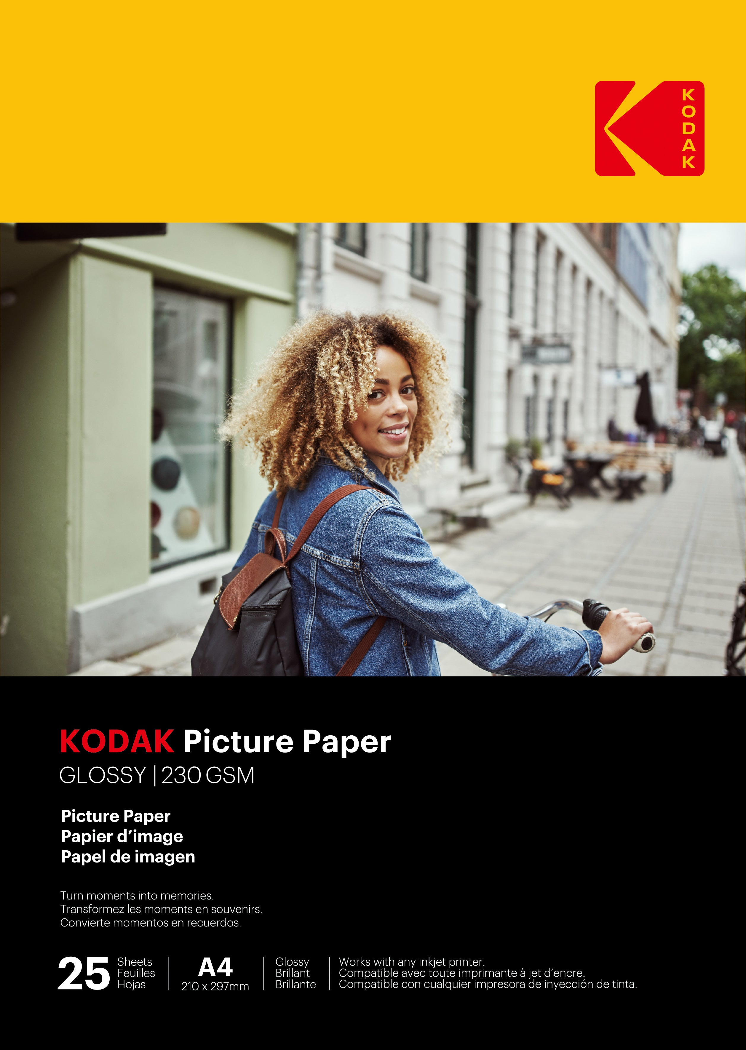 Kodak Picture Paper  Glossy  230 gsm  A4 Size x 25 Sheets