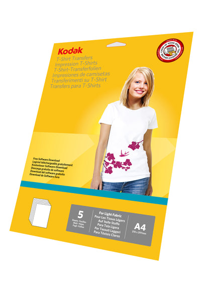 KODAK Light T-shirt Transfers  A4 size 5 sheets