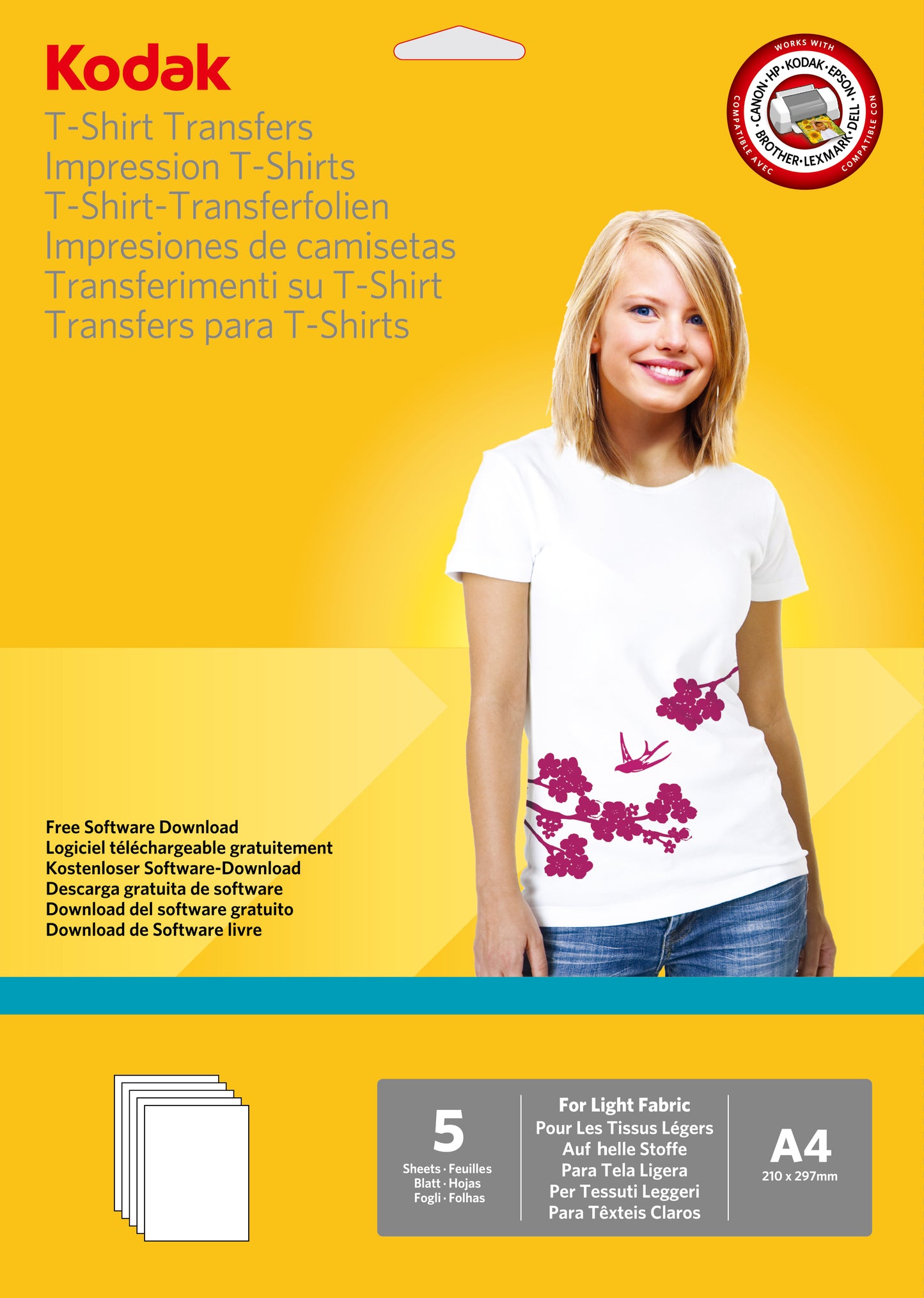 KODAK Light T-shirt Transfers  A4 size 5 sheets