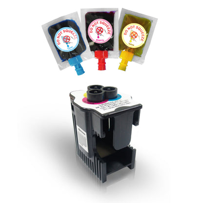 Refill kit for 123 Color  Ink Cartridge - Can be refilled 6 times with this Kit