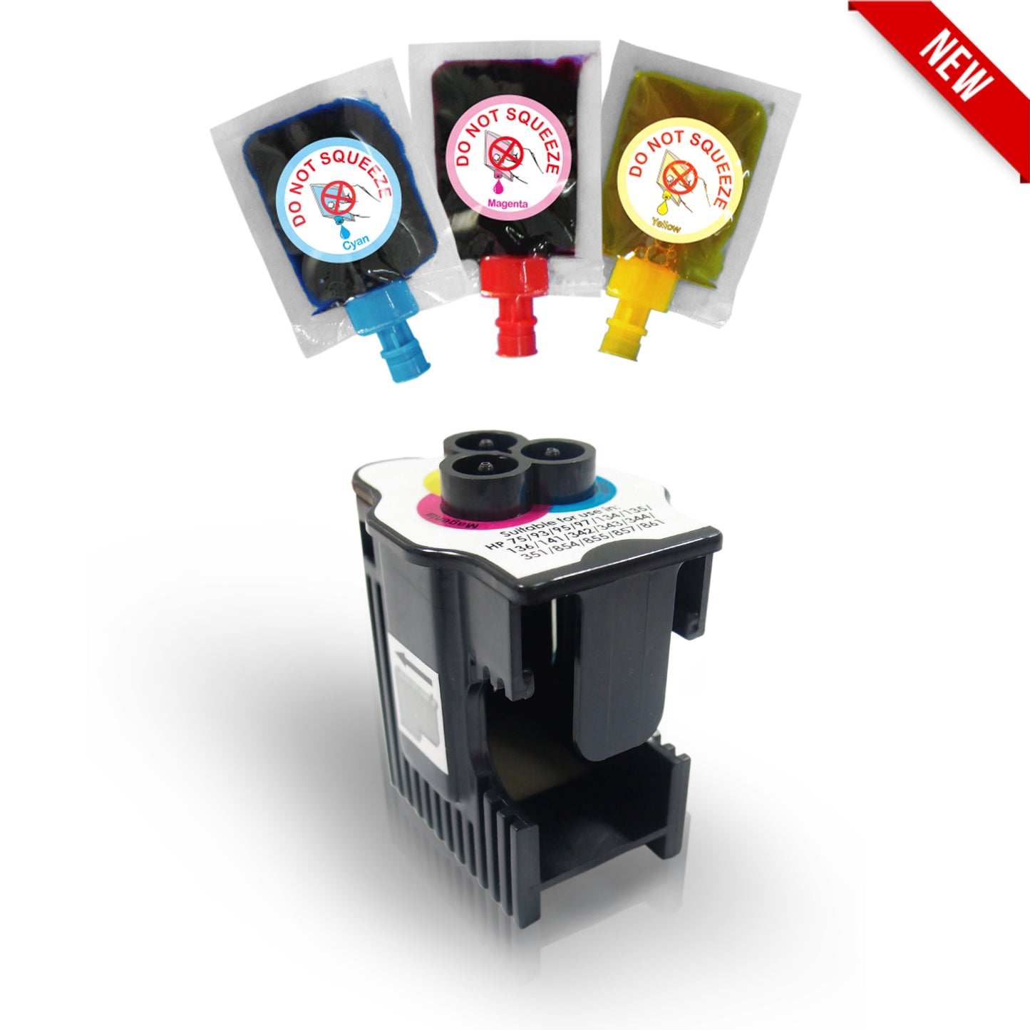 Refill kit for 123 Color  Ink Cartridge - Can be refilled 6 times with this Kit