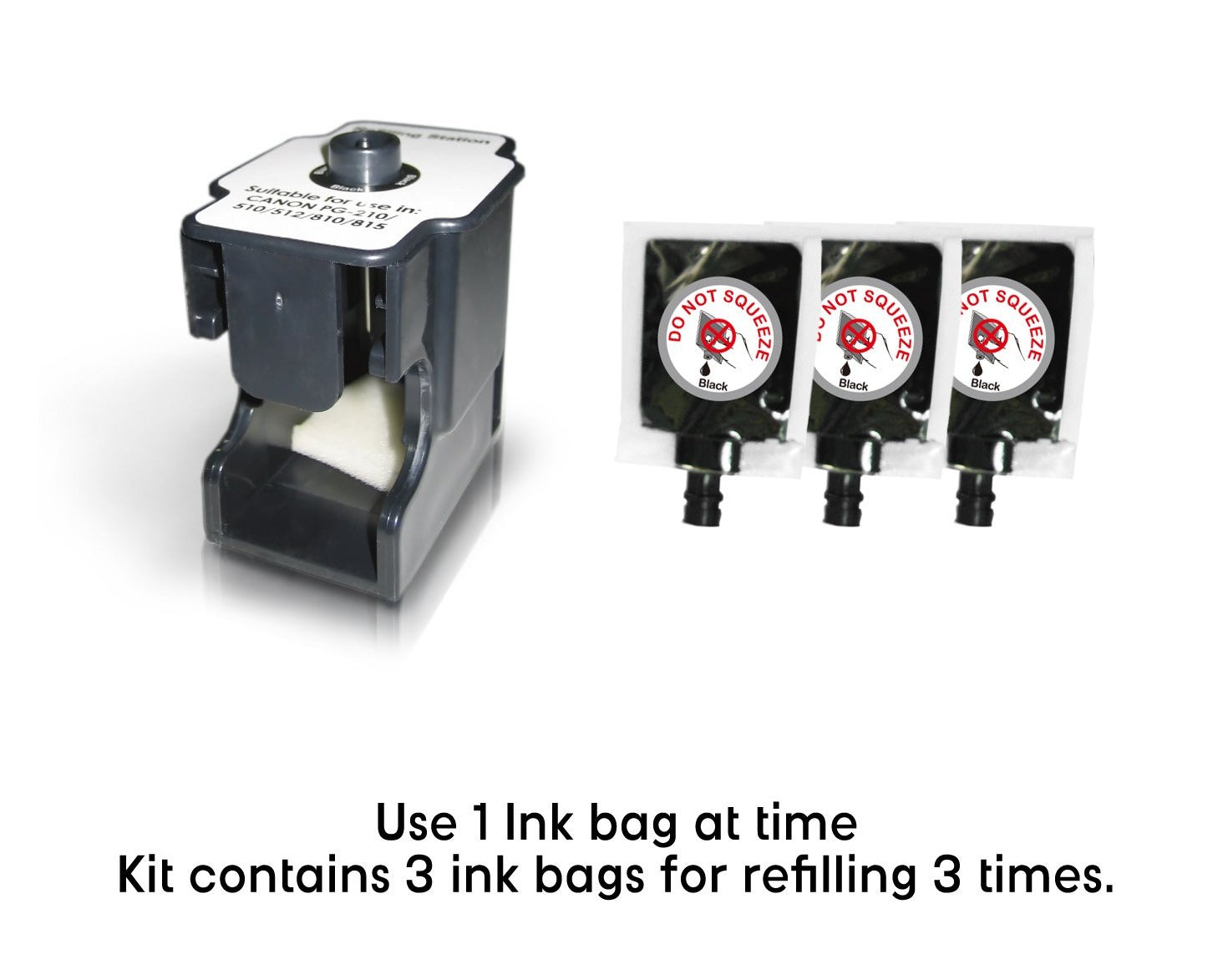 Refill kit for 123 Black Ink Cartridge - Can be refilled 9 times with this Kit