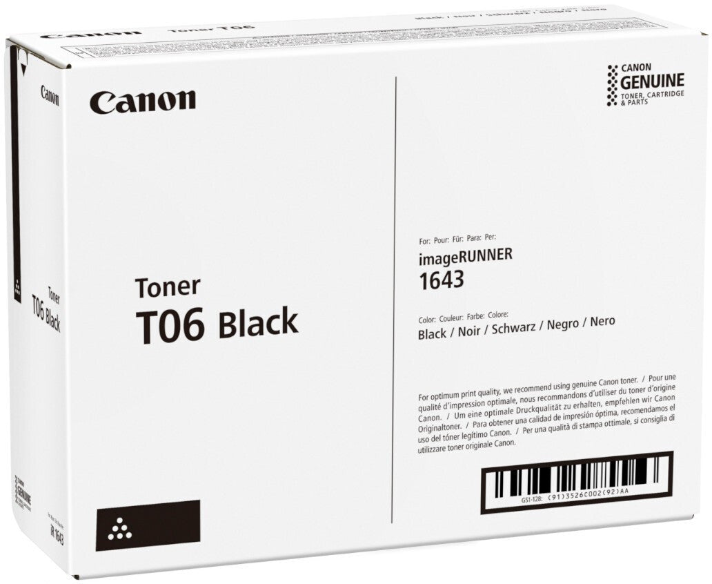 Canon T06 Black Toner Cartridge for Canon Image Runner 1643