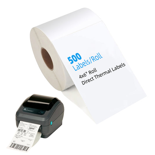 SKY 4" X 6" - 100mm x 150mm 500 Labels per Roll White Direct Thermal Shipping Labels Address Labels