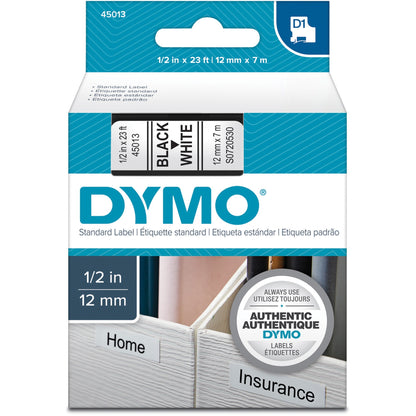 Dymo D1 12mm x 7 meter Black on White Label Tape Cartridge for Dymo  Label Printers