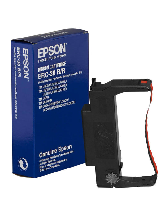 Epson ERC-38 B/R Ribbon Cartridge - Black/Red for TM-U200A TM-U300A