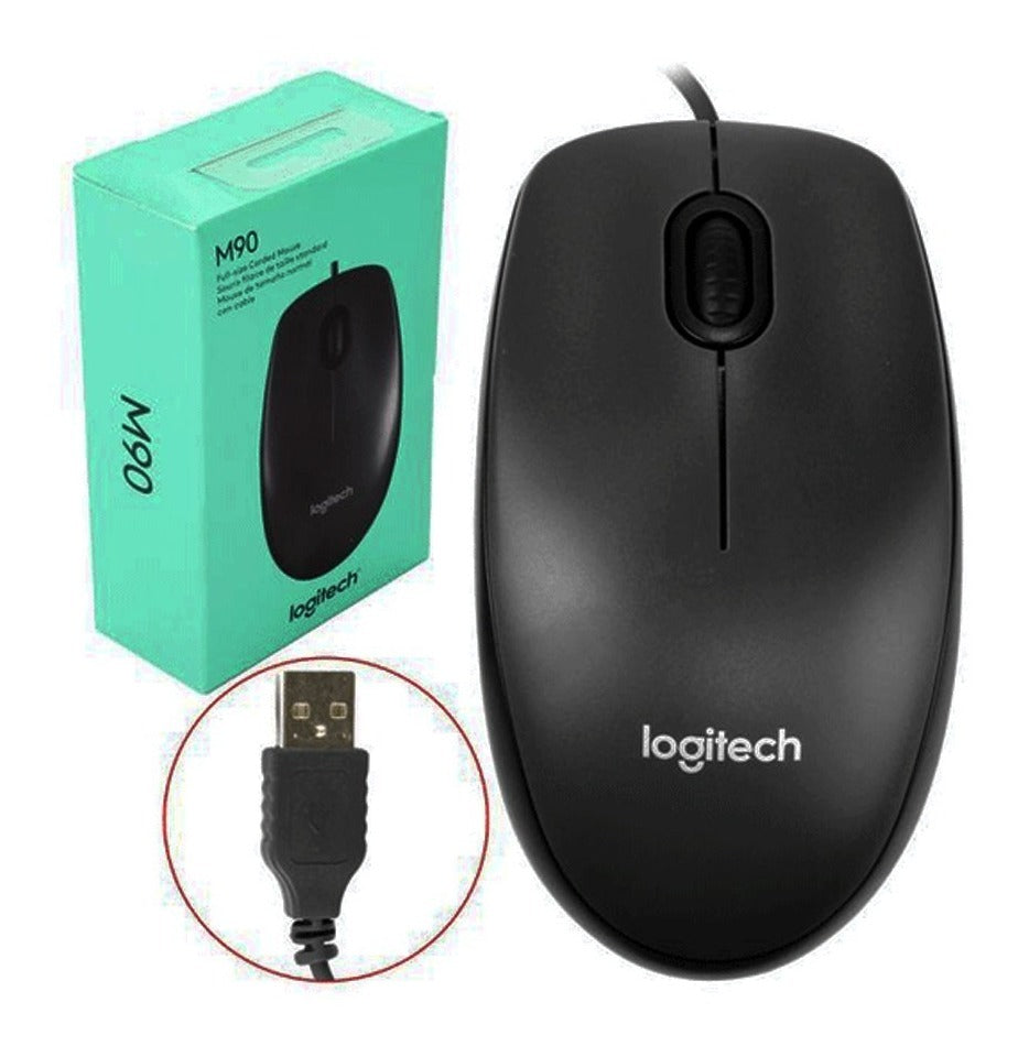 Logitech M90 Wired Mouse - Black