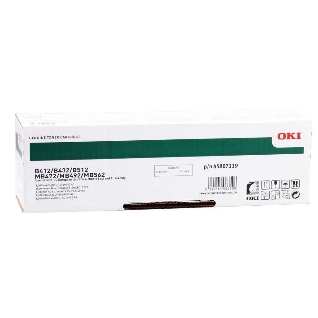 OKI B432 MB472  MB492  Black Toner Cartridge  45807119