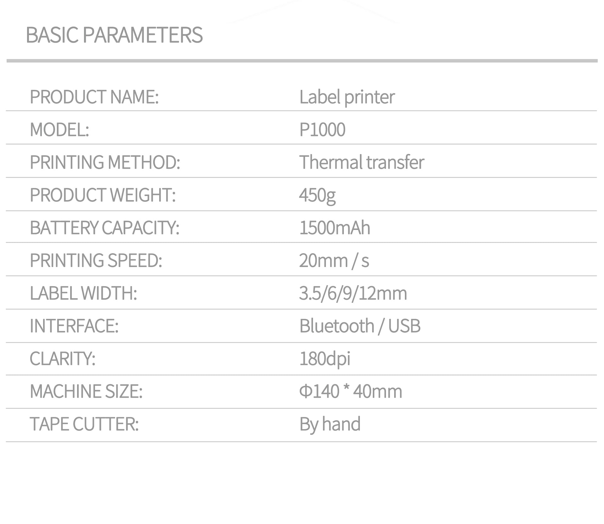 Bluetooth Label Printer P1000  Pink Color