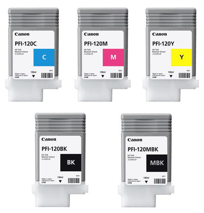 Canon PFI-120 5-Color ink Ink Cartridge set for ImagePrograf TM-200 TM-205 TM-300  & TM-305