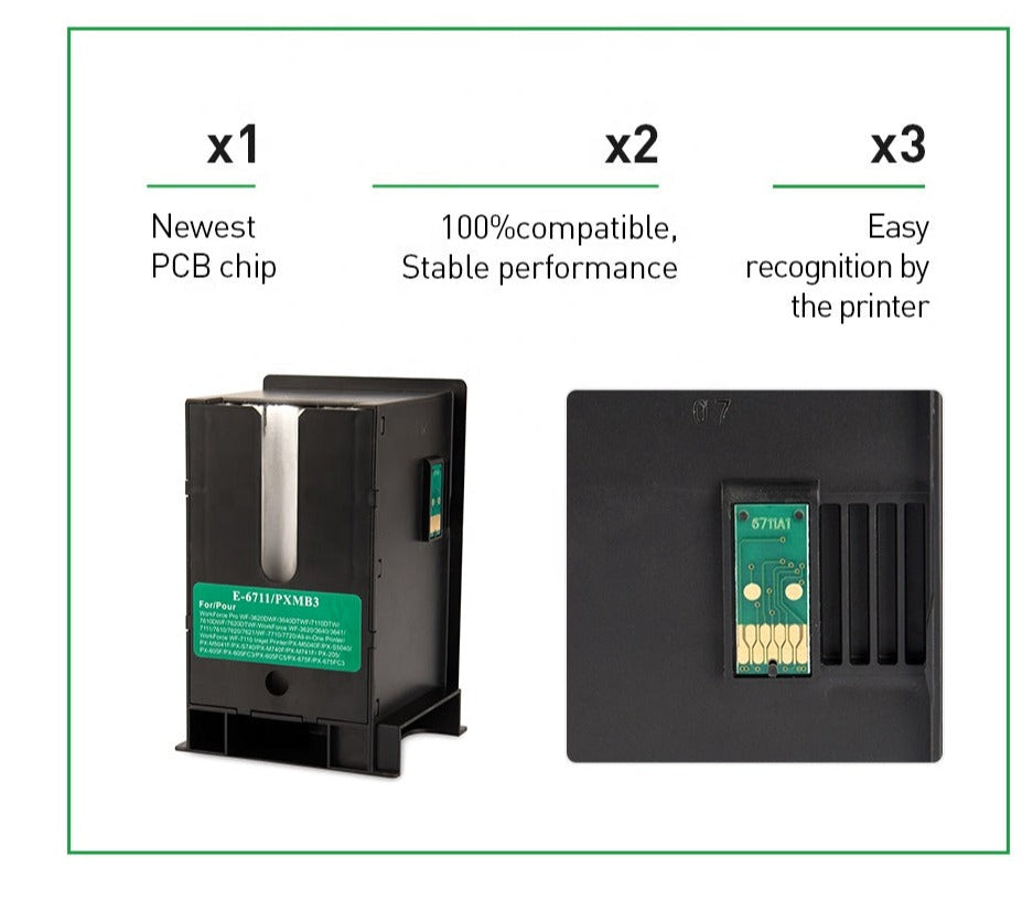 SKY T6711/PXMB3 Ink Maintenance   Box  for L1455  WF7110 WF7210 WF7510 WF7610 WF7620 WF7710 WF7720 WF3520 WF3540 WF3620 ET16500 Printer