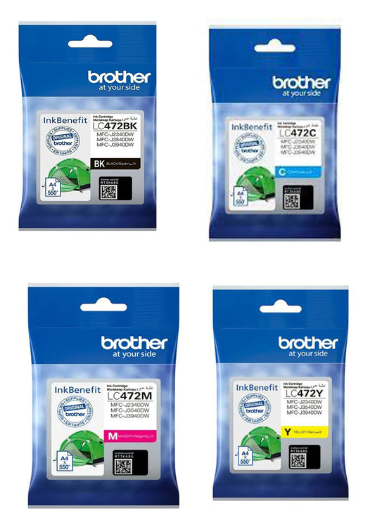 Brother LC472 4-Color Ink Cartridge Set for Brother  MFC-J2340DW Printer